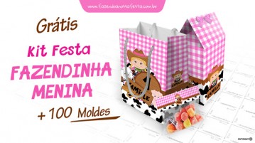 Kit Festa Fazendinha Menina – Grátis para Imprimir Kit Festa Fazendinha Menina