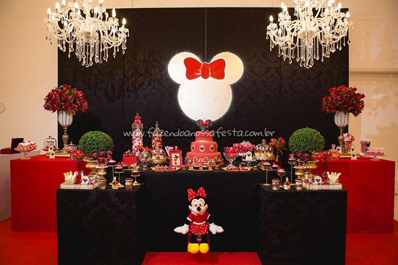 Mesa dos doces Festa Minnie Vermelha da Maria Clara 1