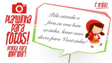 Plaquinhas Divertidas Chapeuzinho Vermelho Plaquinhas Divertidas Chapeuzinho Vermelho