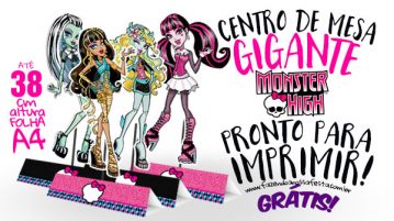 Centro de Mesa Monster High Grátis para Imprimir Centro de Mesa Monster High Modelo