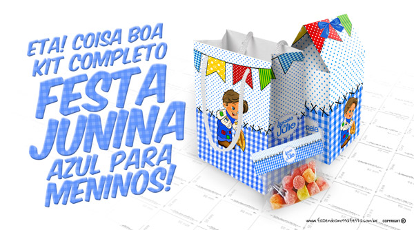 Kit Festa Junina Azul para Meninos