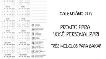 Calendário 2017 com Fundo Transparente para Imprimir Calendário 2017 para Imprimir
