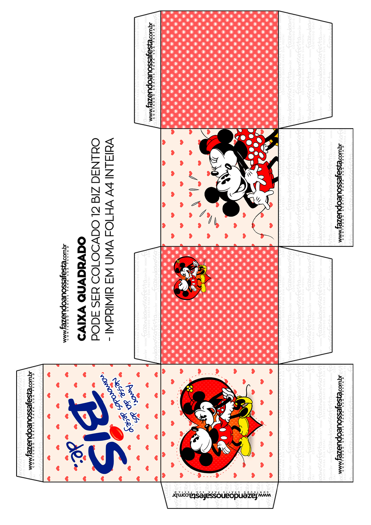 Caixa Mickey e Minnie Vintage Dia dos Namorados - Fazendo a Nossa Festa   Caixa para namorados, Caixas dia dos namorados, Lembrança dia dos namorados