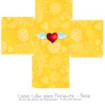 Caixa Cubo Dia dos Namorados Amarelo - base