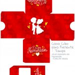 Caixa Cubo Dia dos Namorados Vermelho - tampa