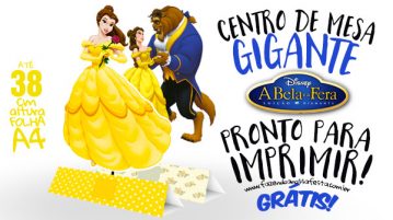 Centro de Mesa Bela e a Fera para Imprimir Centro de Mesa Bela e a Fera para Imprimir