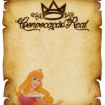 Convite Pergaminho Princesa Aurora - Molde limpo