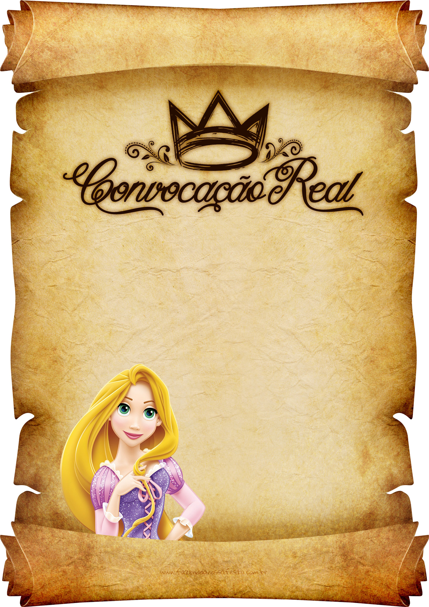 Convite Pergaminho Rapunzel 2