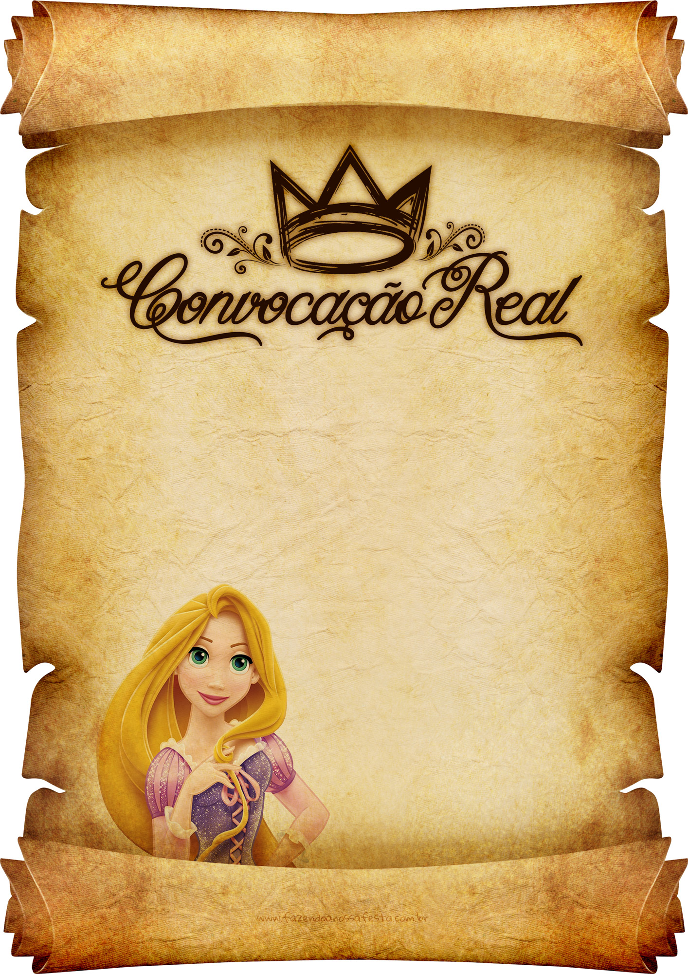 Convite Pergaminho Rapunzel 3