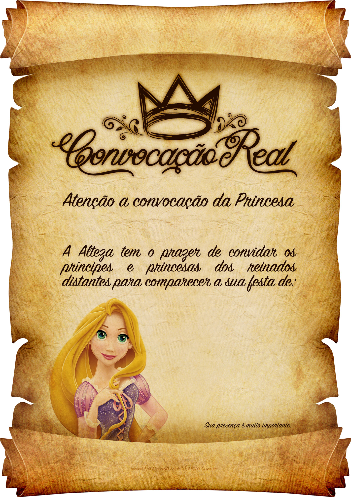 Convite Pergaminho Rapunzel 4