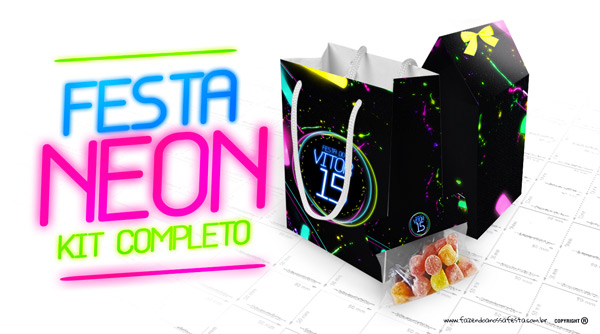 Kit Festa Neon Grátis para Imprimir