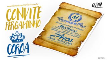 Convite Pergaminho Coroa de Príncipe Convite Pergaminho Coroa de Príncipe modelo