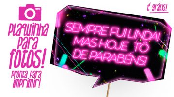 Plaquinhas divertidas Neon para Meninas Plaquinhas divertidas Neon para Meninas