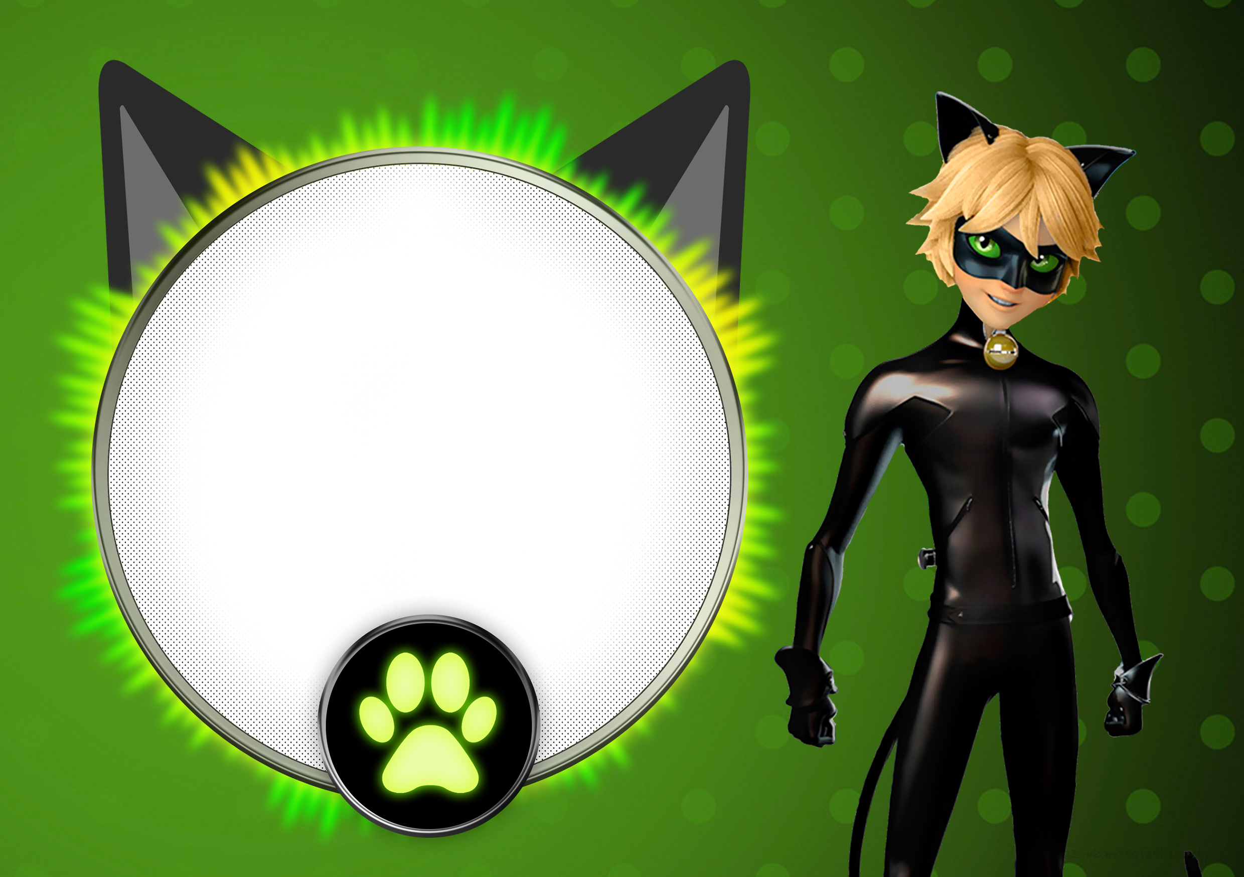 CONVITE MIRACULOUS LADYBUG E CAT NOIR