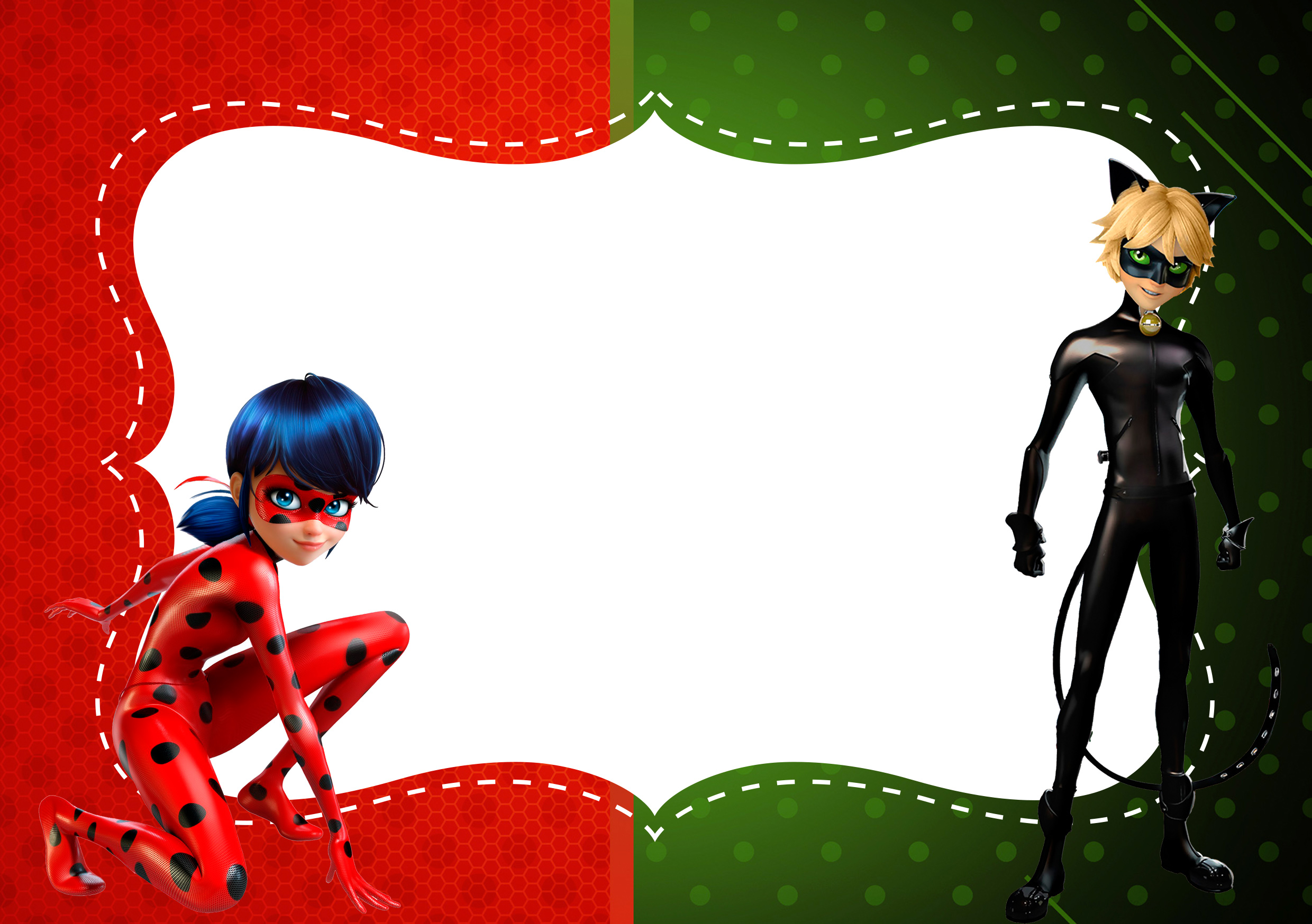 Convite Caixa Fundo Miraculous Ladybug - Fazendo a Nossa Festa