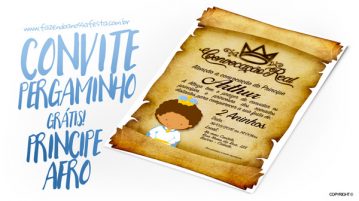 Convite Pergaminho Príncipe Afro Convite Pergaminho Principe Afro Modelo