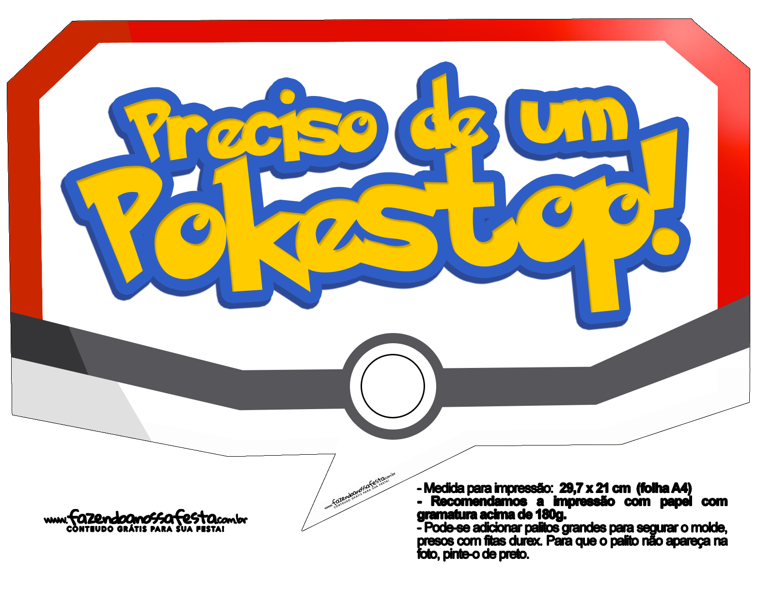 Plaquinhas Divertidas Pokémon Grátis para Imprimir 1