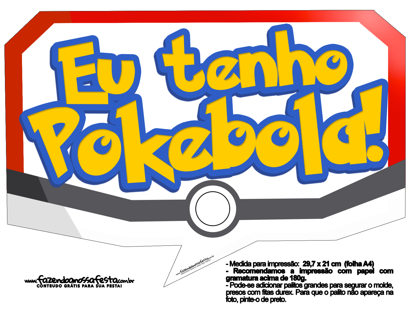 Plaquinhas Divertidas Pokémon Grátis para Imprimir 24