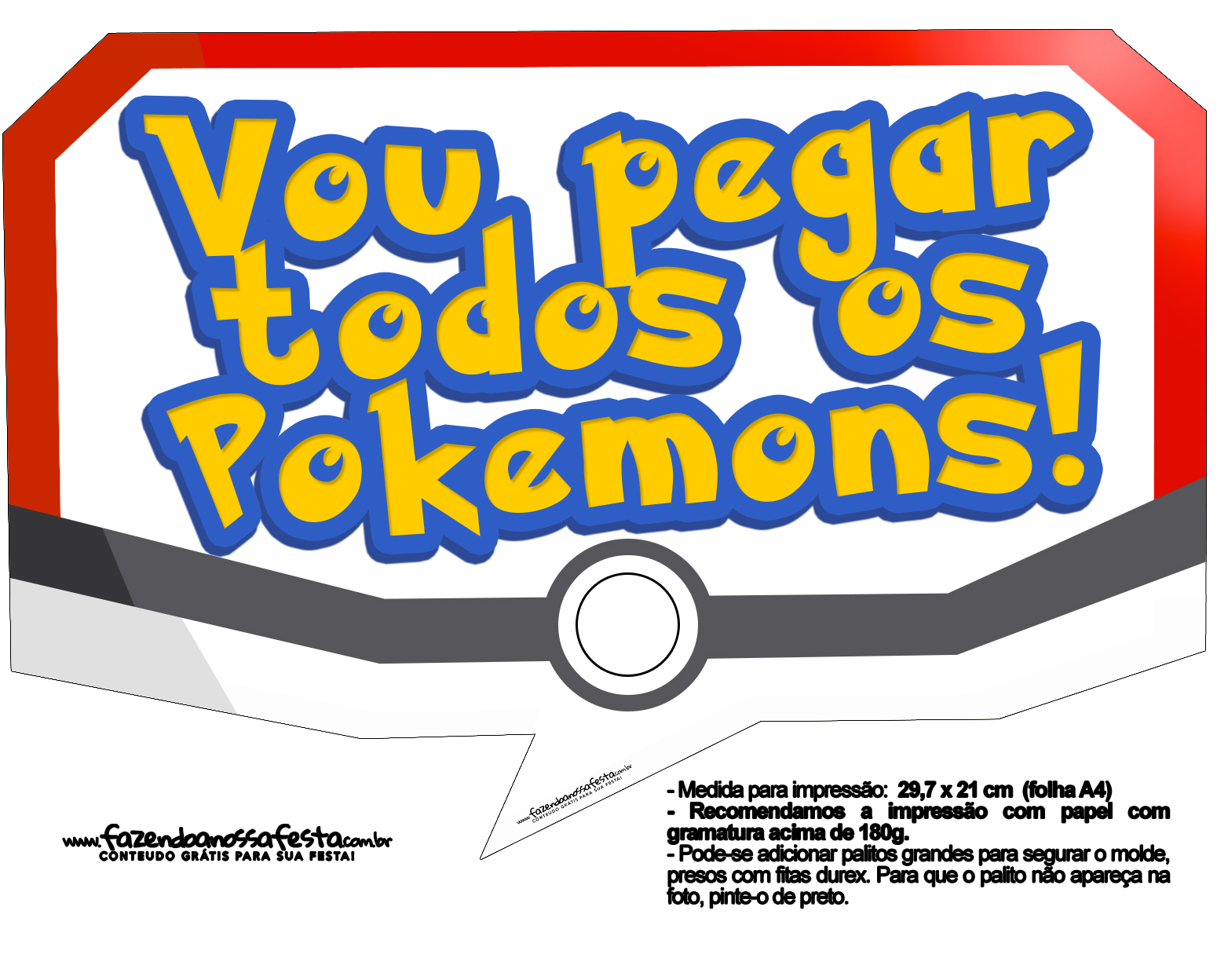 Plaquinhas Divertidas Pokémon Grátis para Imprimir 4