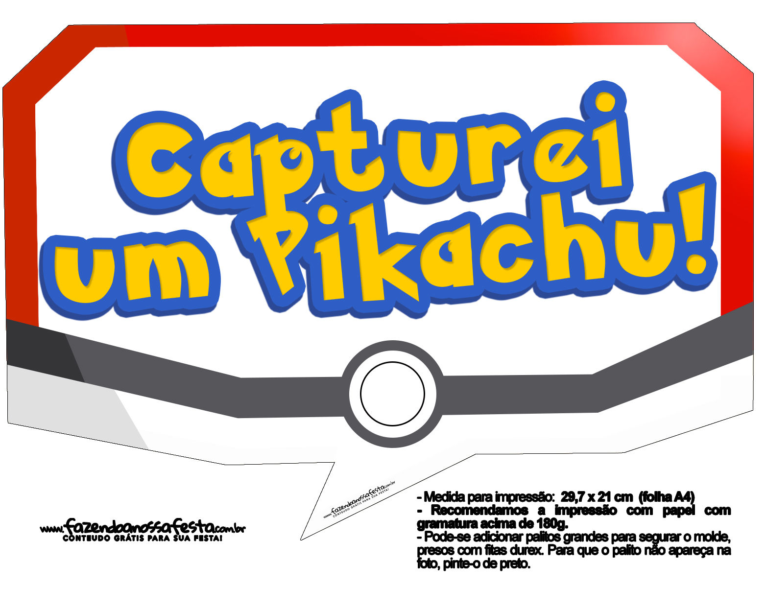Plaquinhas Divertidas Pokémon Grátis para Imprimir 6