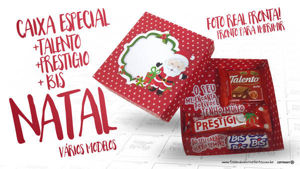 Molde Cofrinho Personalizado para Natal Grátis para Imprimir