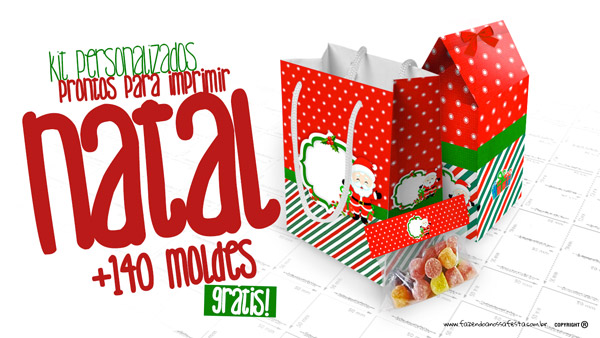 Rótulo para bombons Bis Natal - Digital