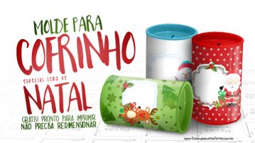 Molde Cofrinho Personalizado para Natal Grátis para Imprimir Molde Cofrinho Lembrancinha de Natal