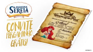 Convite Pergaminho Pequena Sereia Convite Pergaminho Pequena Sereia Modelo
