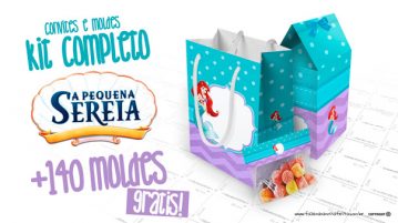 Pequena Sereia Ariel Kit Festa Grátis Kit Festa Pequena Sereia Modelo
