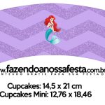 Saias Wrappers para Cupcakes Kit Festa Pequena Sereia