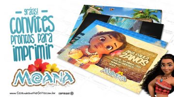 Convite Moana 18 Modelos Gratuitos para Imprimir em Casa Convite Moana Pronto para Imprimir