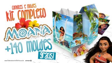 Moana Kit Festa + 140 Moldes Grátis para Imprimir Moana Kit Festa