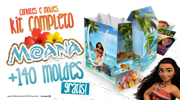 Kit Festa Mesversário Festa Moana Baby - Pic Art Personalizados