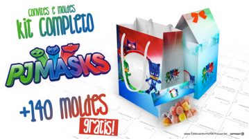PJ Masks Kit Festa + 140 moldes para Imprimir em Casa PJ Masks Kit Festa para Imprimir