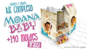 Moana Baby Kit Festa + 100 Moldes Grátis para Imprimir Kit Completo Moana Baby Kit Festa