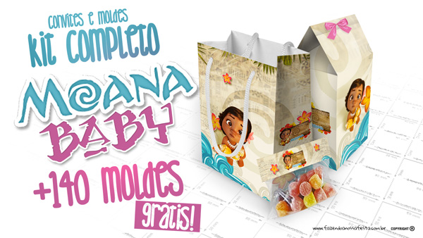 Convite Digital Festa Moana Baby Personalizado