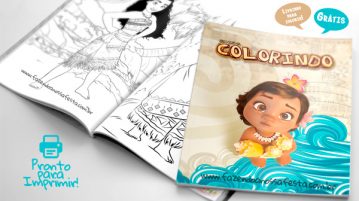 Livrinho para Colorir Moana Grátis para Imprimir Livrinho para Colorir Moana Modelo