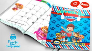 Agenda Patrulha Canina 2017 Grátis para Imprimir Agenda Patrulha Canina 2017 Modelo