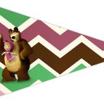Bandeirinha Sanduiche 3 Masha e o Urso Kit