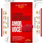 Caixa Hambúrguer Dia dos Namorados Vermelho