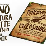 Convite Pergaminho Dinossauro