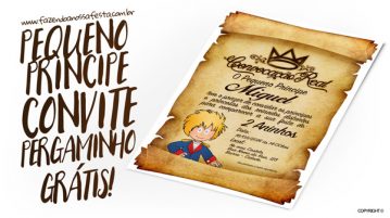Convite Pergaminho Pequeno Príncipe Grátis para Imprimir Convite Pergaminho Pequeno Príncipe