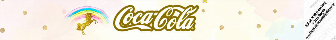 Rótulo Coca cola Unicórnio