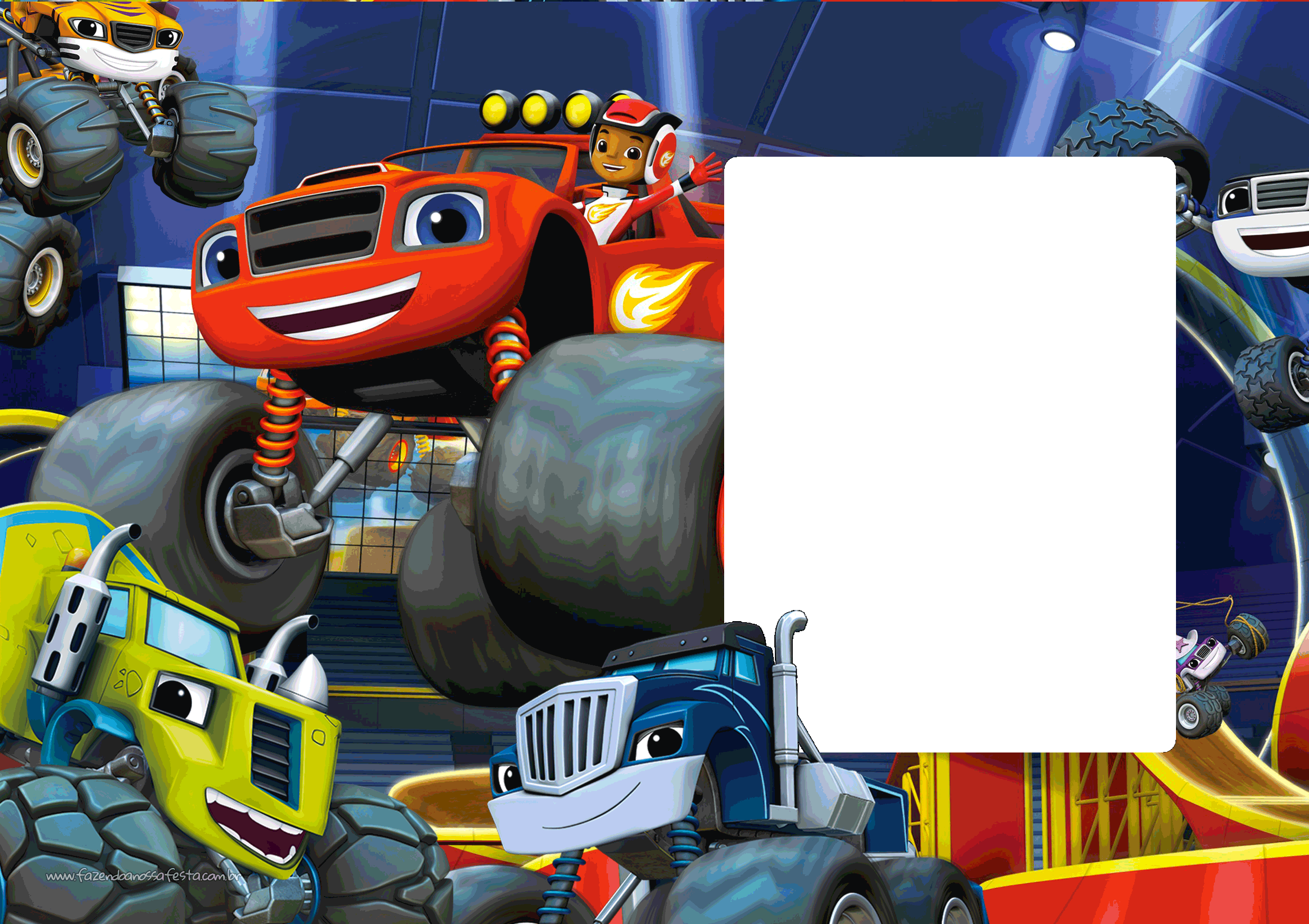 Convite Blaze and the Monster Machines.
