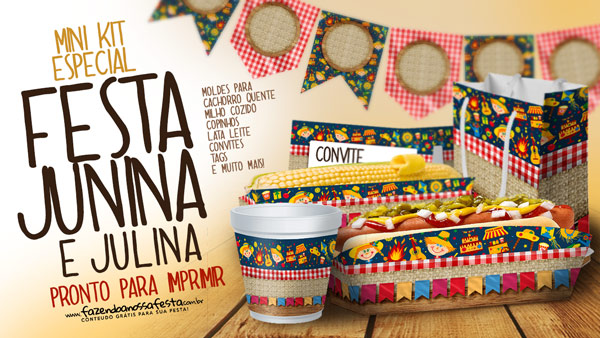 Mini Kit Festa Junina Moldes Especiais para Imprimir