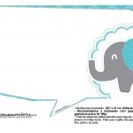 Plaquinhas divertidas Elefantinho Chevron Azul Turquesa 29