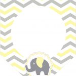 Bandeirinha Varalzinho 3 Elefantinho Chevron Amarelo e Cinza