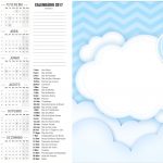 Calendário 2017 2 Balão de Ar Quente Azul