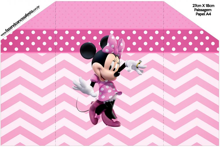 Envelope Convite Minnie Rosa Fazendo A Nossa Festa 1439