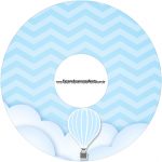 Etiqueta CD DVD Balão de Ar Quente Azul